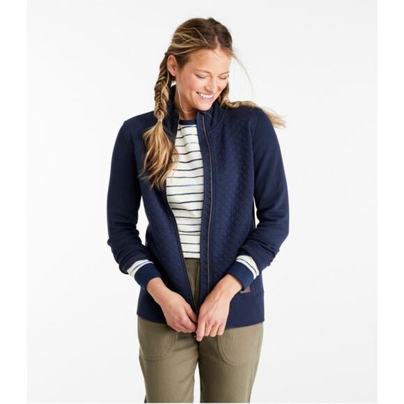 L.L.BEAN Womens Quilted *IN Deep Turquoise* Full Zip Up Jacket 2X Plus - Picture 1 of 12